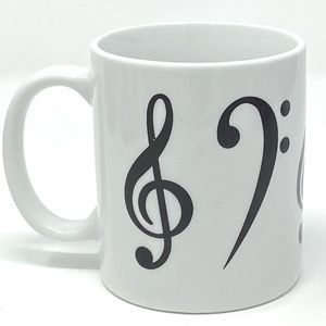 Music Clefs Mug Music Lover Mug Black and White